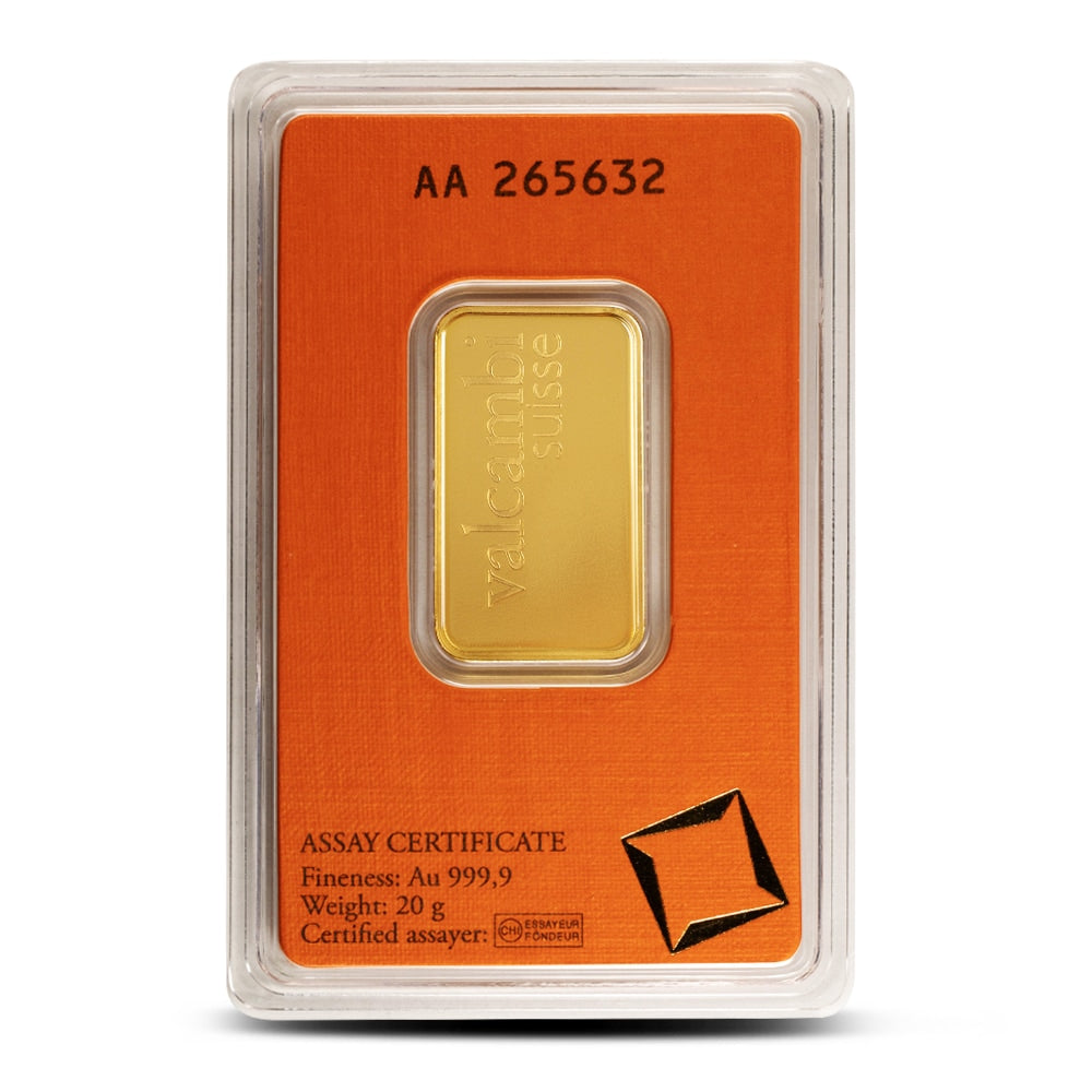 20 Gram Valcambi Gold Bar (New w/ Assay)