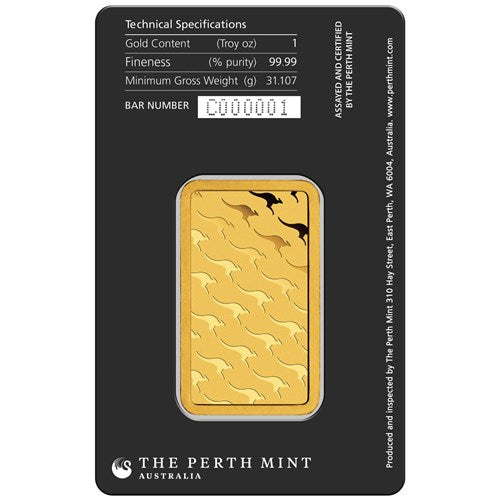 Perth Mint Gold Bar 1 oz with Assay Card - Secure Investment