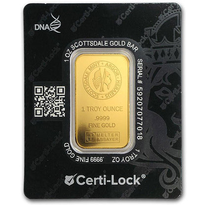 1 oz Scottsdale Gold Bar (New w/ Assay)