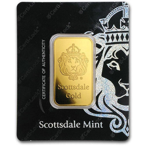 1 oz Scottsdale Gold Bar (New w/ Assay)